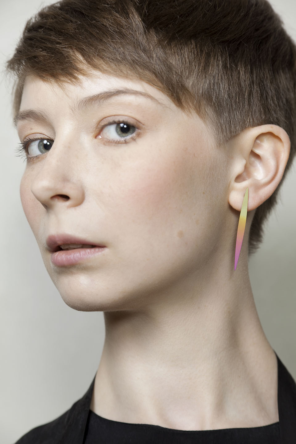 Lible. Anodized titanium earrings